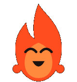 Blaze, the HotClip mascot, smiling